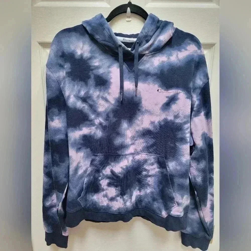 Champion  Purple & Pink Tie Dye Hooded Sweatshirt Plus Size 2x
